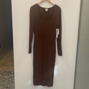 New Jeannie Mia + INC Long Length Long Sleeve Dress L